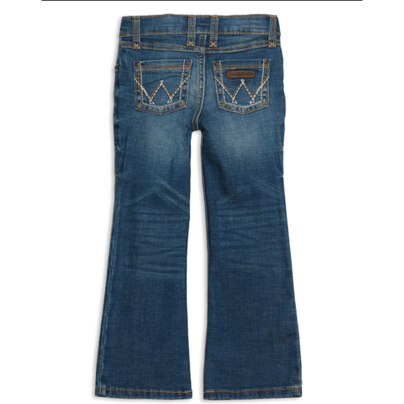 Wrangler Wrangler 09MWGMS Girls' Dark Wash With Stitch Patch Boot Cut Jeans