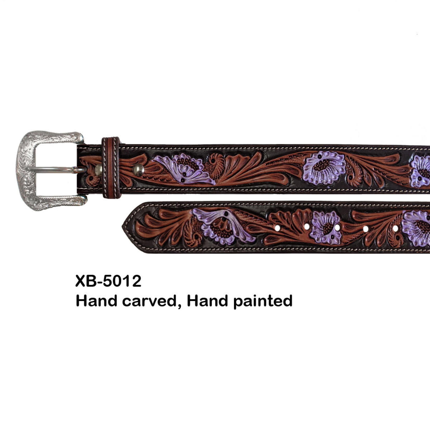 Western Fashion Accessories Western Fashion XB-5012 Twisted X  Ladies Hand Carved Hand Painted Purple Floral