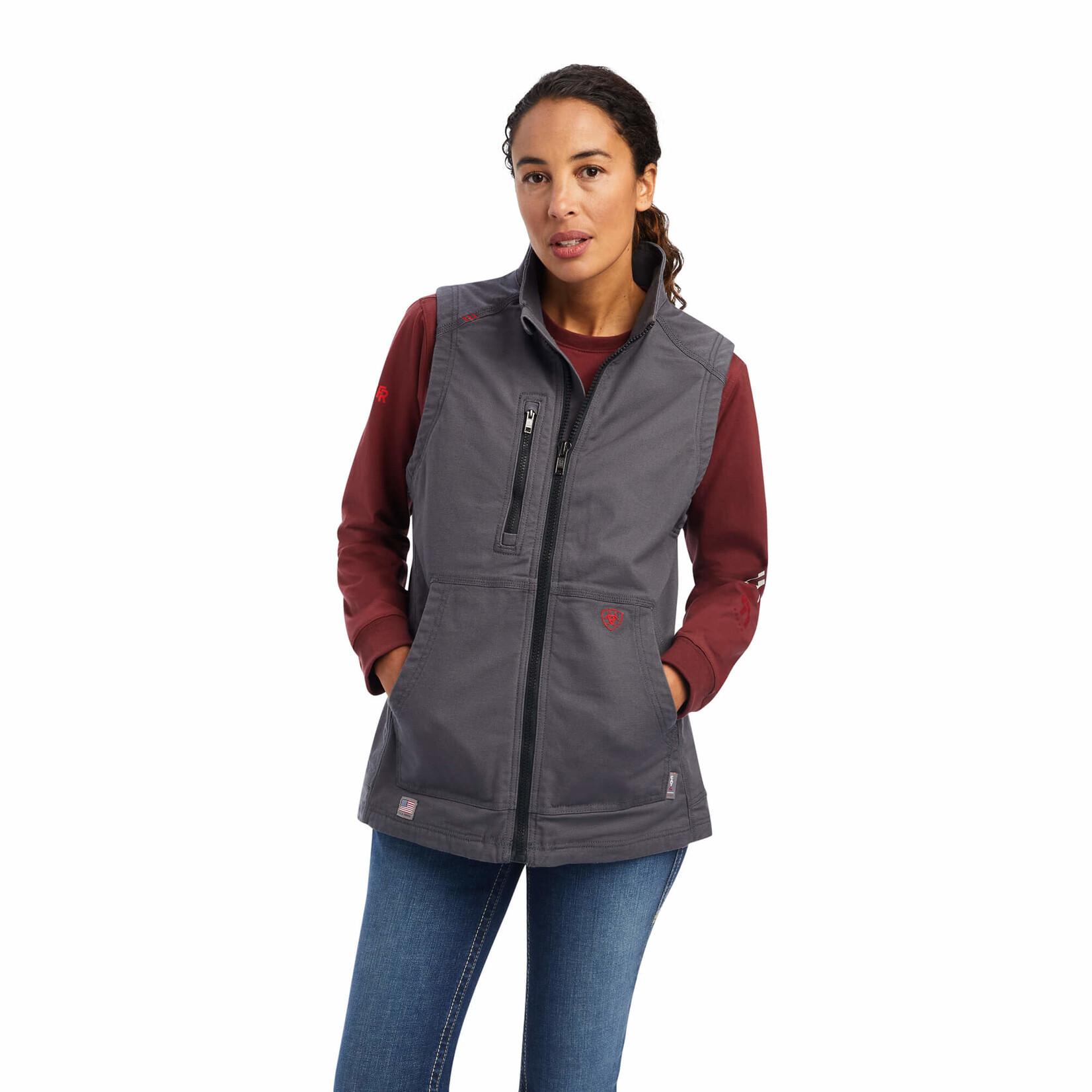 Ariat Ariat 10041790 Women's FR Duralight Stretch Canvas Vest Iron Grey