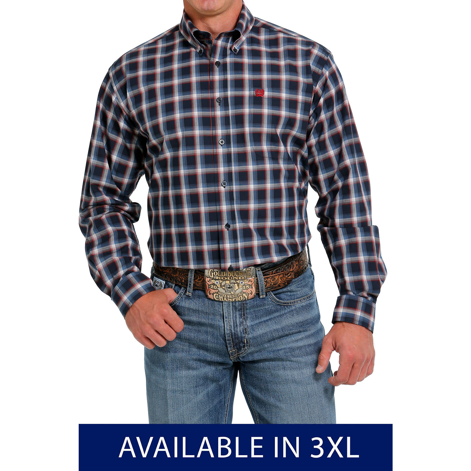 Cinch Cinch MTW105624X Men's Long Sleeve Plaid Navy