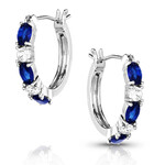 Montana Silversmiths Montana Silversmiths ER5641 Endless Montana Blue Crystal Hoop Earrings