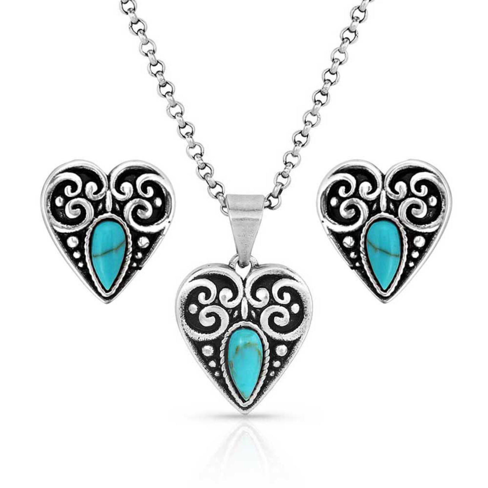 Montana Silversmiths Montana Silversmiths JS5629 Heart of the West Turquoise Jewelry Set