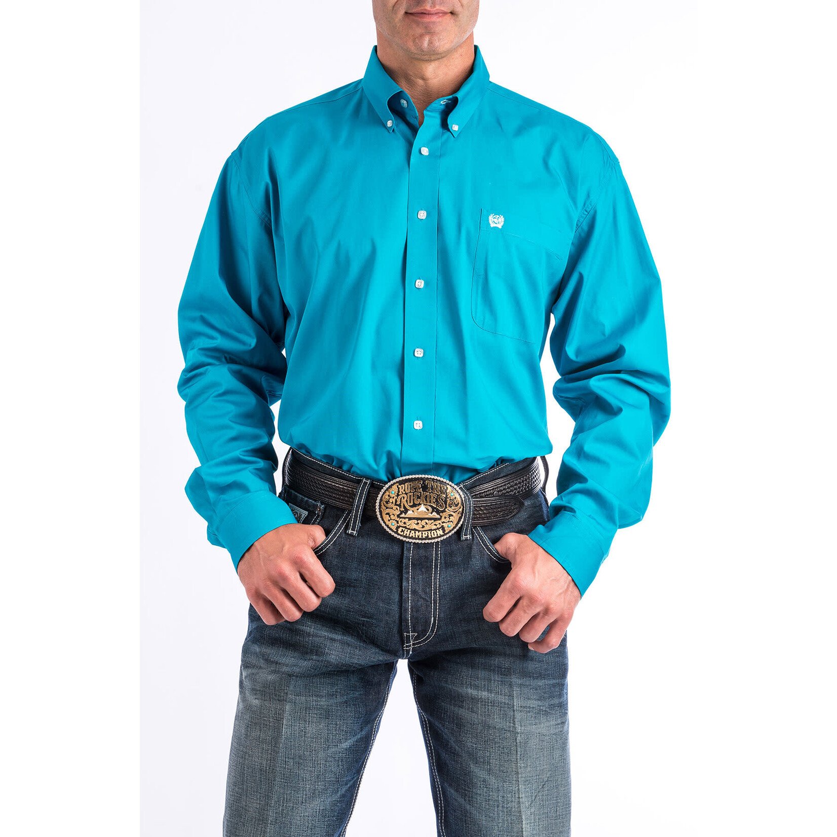 Cinch Cinch MTW1103800 Men's Long Sleeve Solid Teal