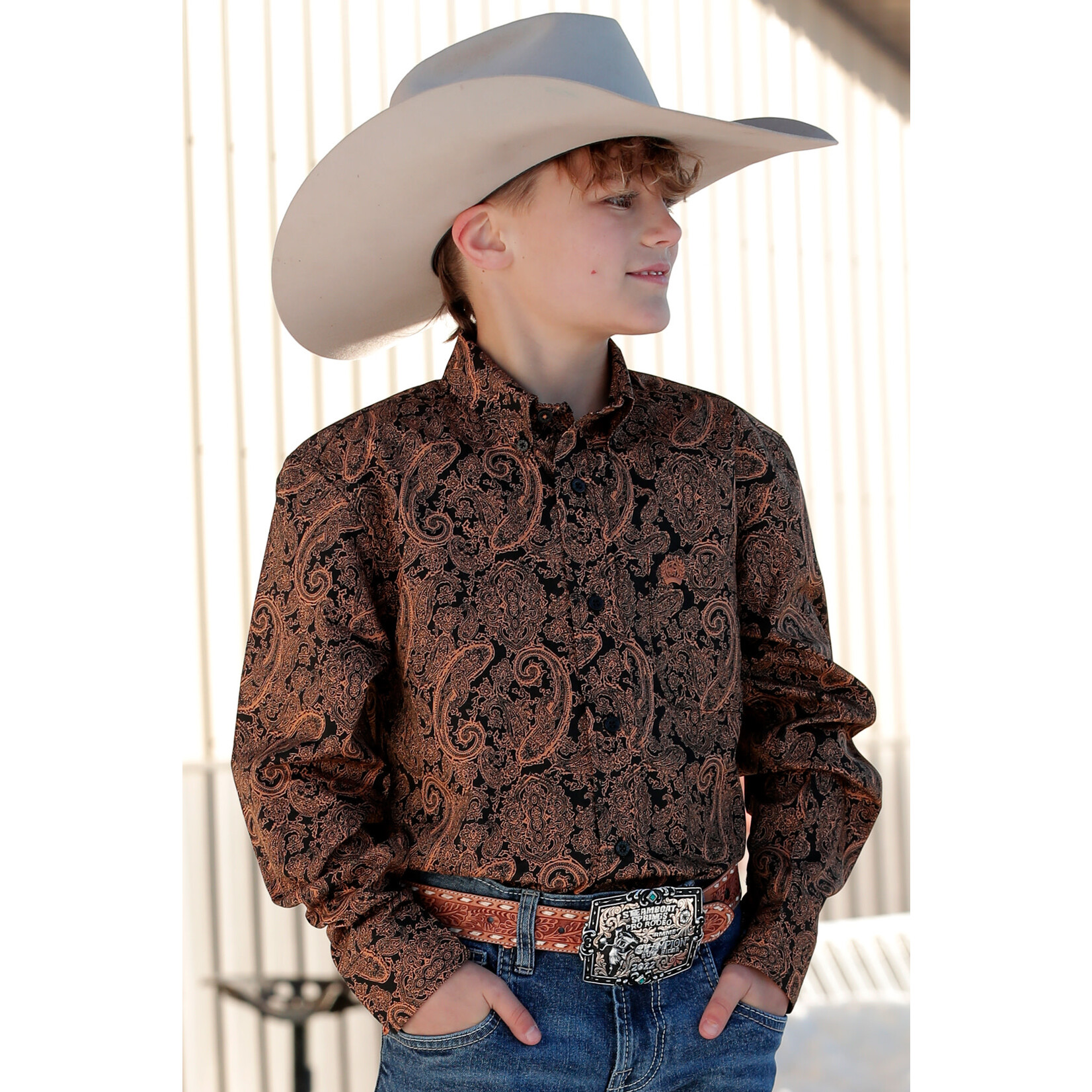 Cinch Cinch MTW7060330 Boys Long Sleeve Print Black