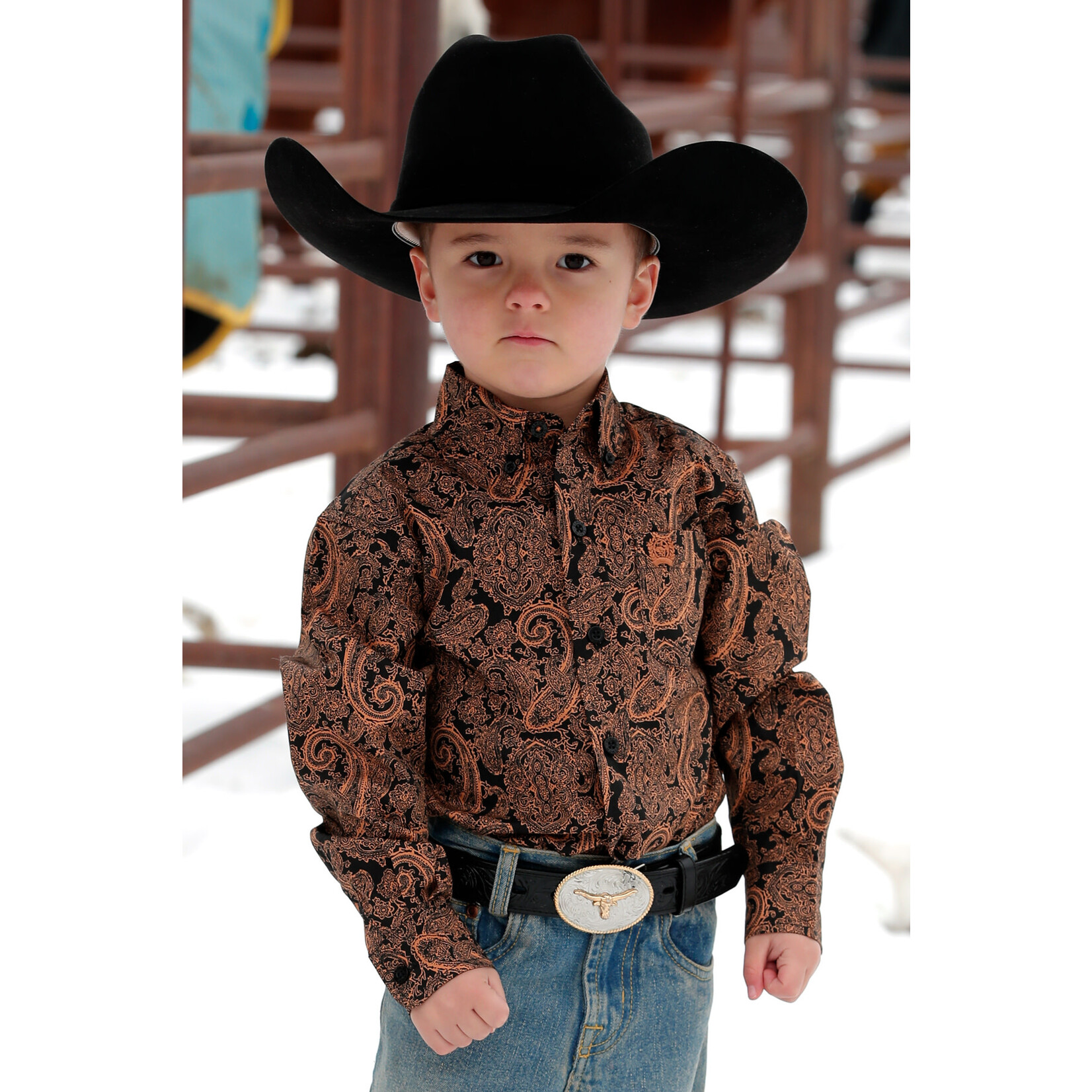 Cinch Cinch MTW7061330 Boys Long Sleeve Print Black