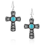 Montana Silversmiths Montana Silversmith ER5525 Bold in Faith Turquoise Cross Earrings