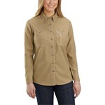 Carhartt Carhartt 104147-DKH Women's FR Force Relaxed Fit Long Sleeve Shirt Khaki