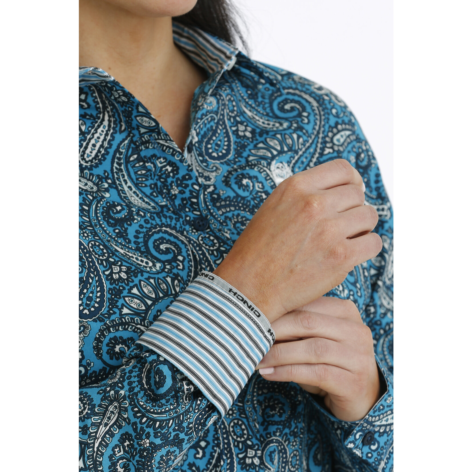 Cinch Cinch MSW9165045 Women's Long Sleeve Shirt Blue Print