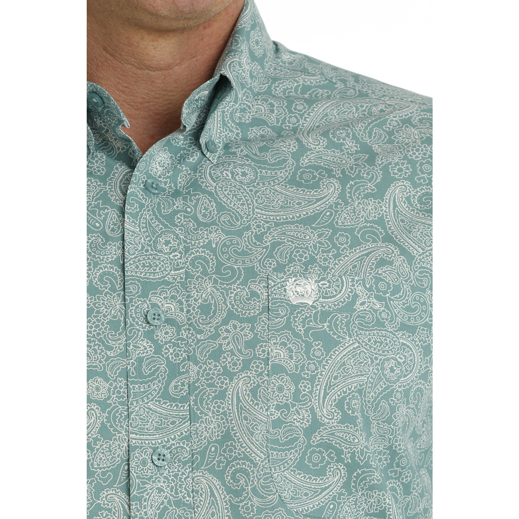 Cinch Cinch MTW1105704 Men's Long Sleeve Turquoise Print