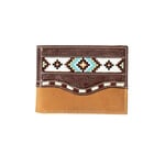 M&F M&F N5416202 Men's Nocona Leather Beaded Floral Buck Brown Money Clip