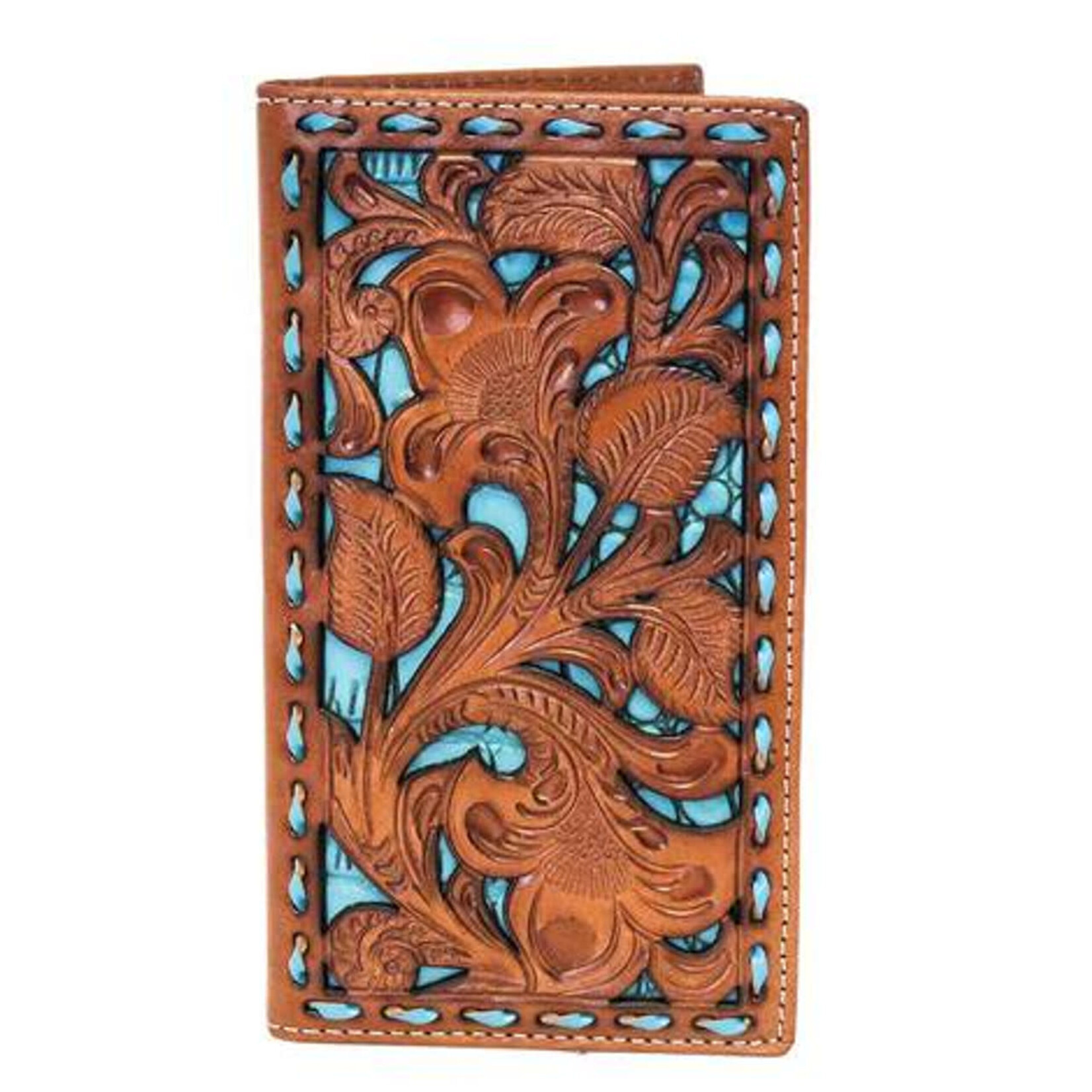 M&F M&F N5417933 Men's Nocona Buck Lace Under Lay Turquoise Rodeo Wallet