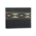 Danbury Danbury 8140000 Men's  Roper Aztec Needlepoint Pass Cass Brown Wallet