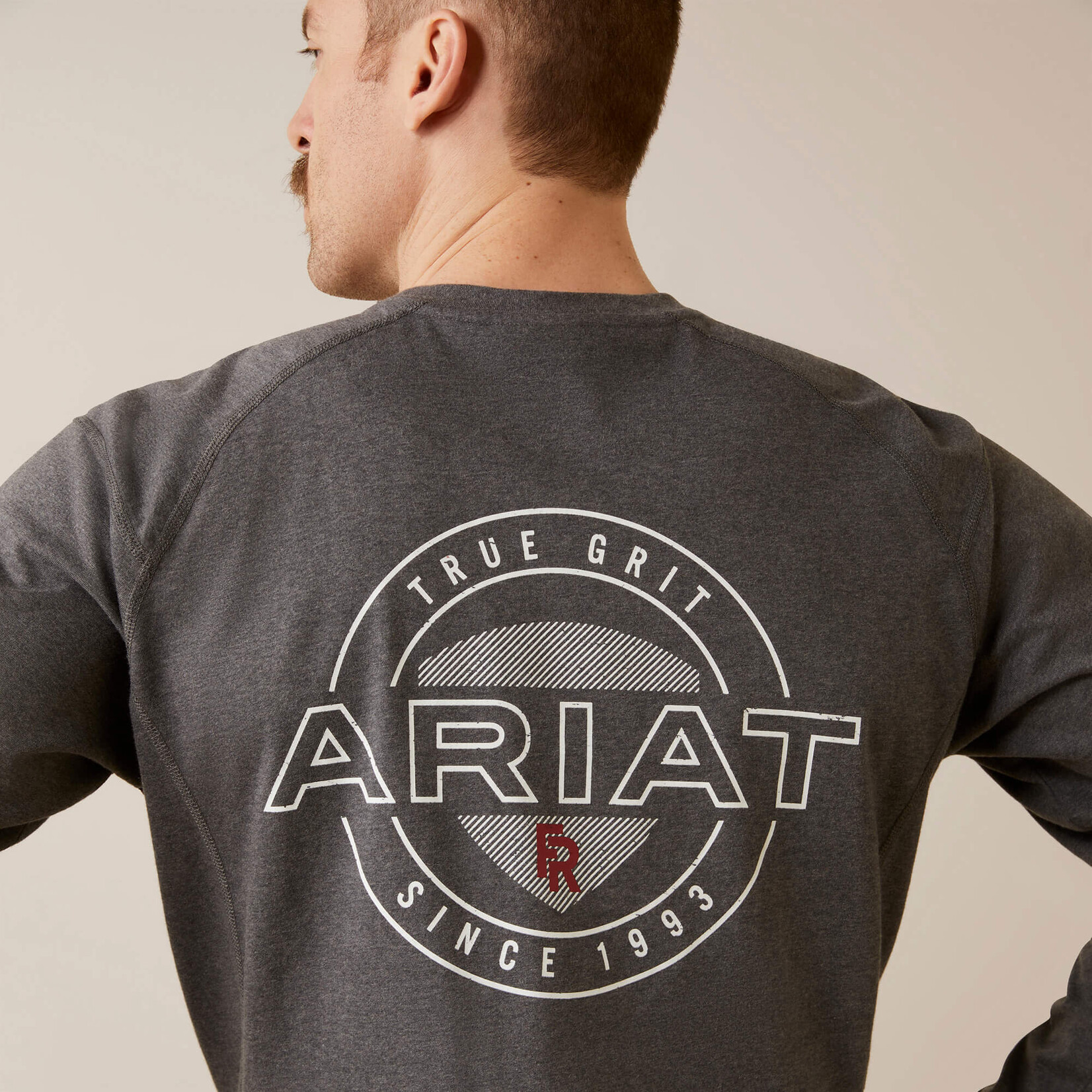 Ariat Ariat 10046660 Men's FR Air True Grit Long Sleeve T- Shirt Charcoal Heather