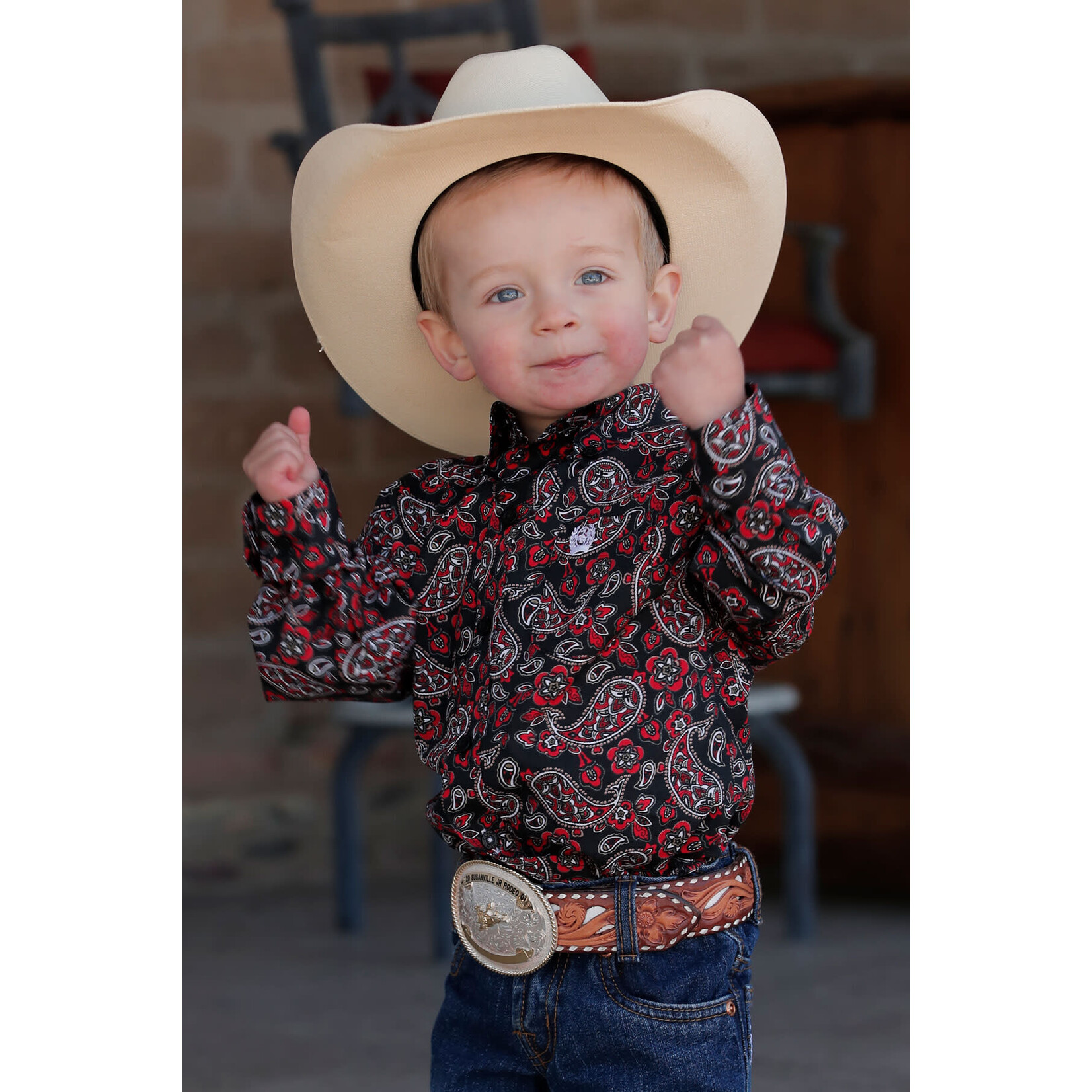 Cinch Cinch MTW7061339 Toddler Boys Long Sleeve Print Black