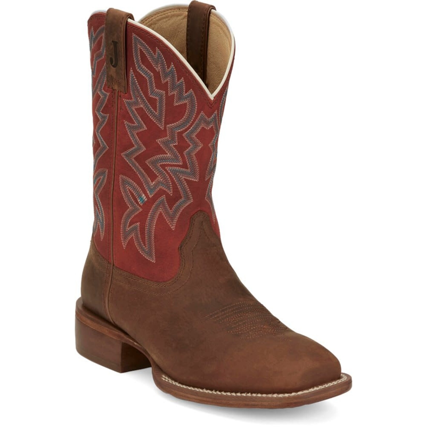 Justin Justin FN7011 Men's Jackpot Wide Square Toe Orange Cowhide