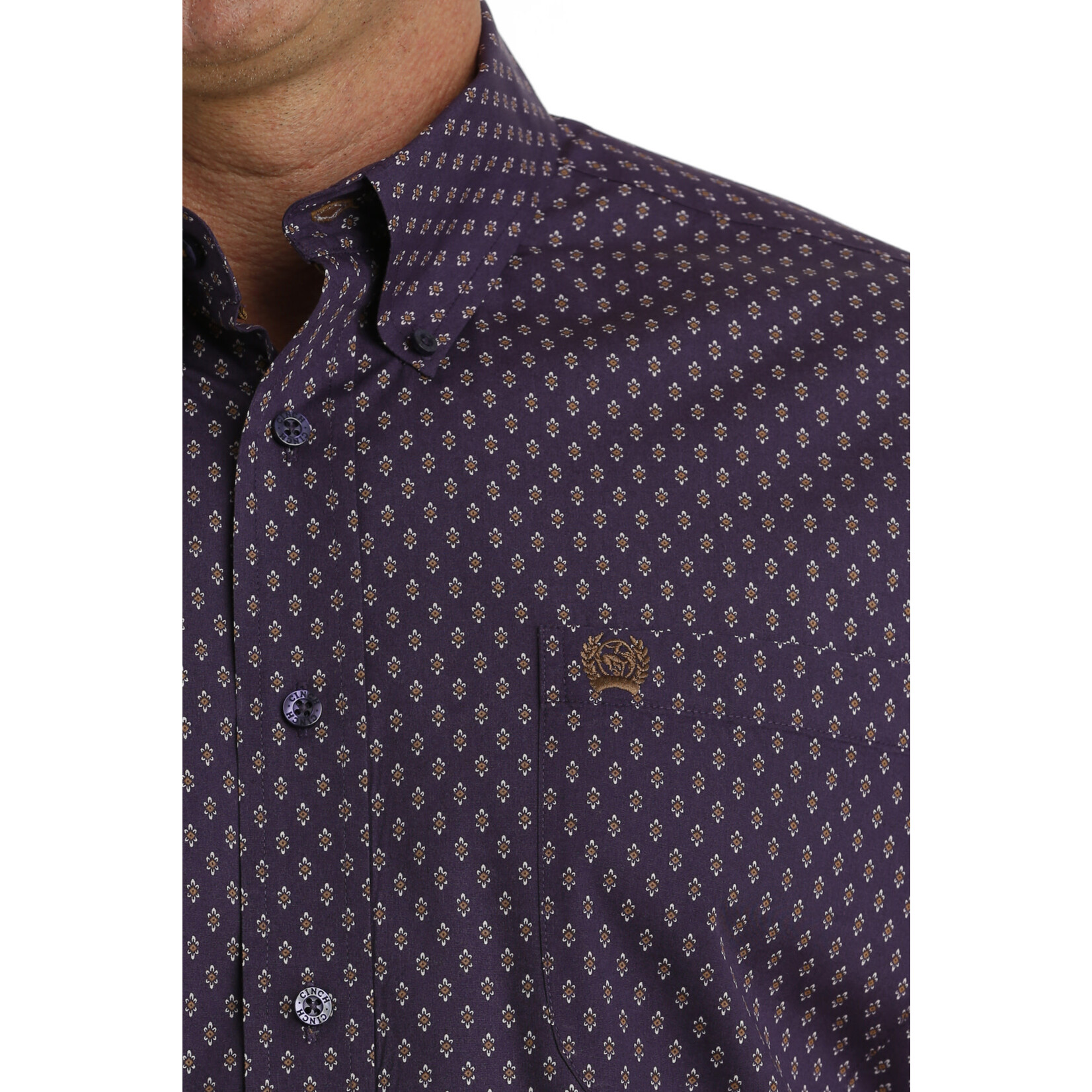 Cinch Cinch MTW1111452 Men's Short Sleeve Purple Print Button Up