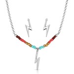 Montana Silversmiths Montana Silversmith JS5884 Color Struck Lightning Bolt Beaded Jewelry Set