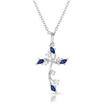 Montana Silversmiths Montana Silversmith NC5522 Montana Blue Crystal Cross Necklace