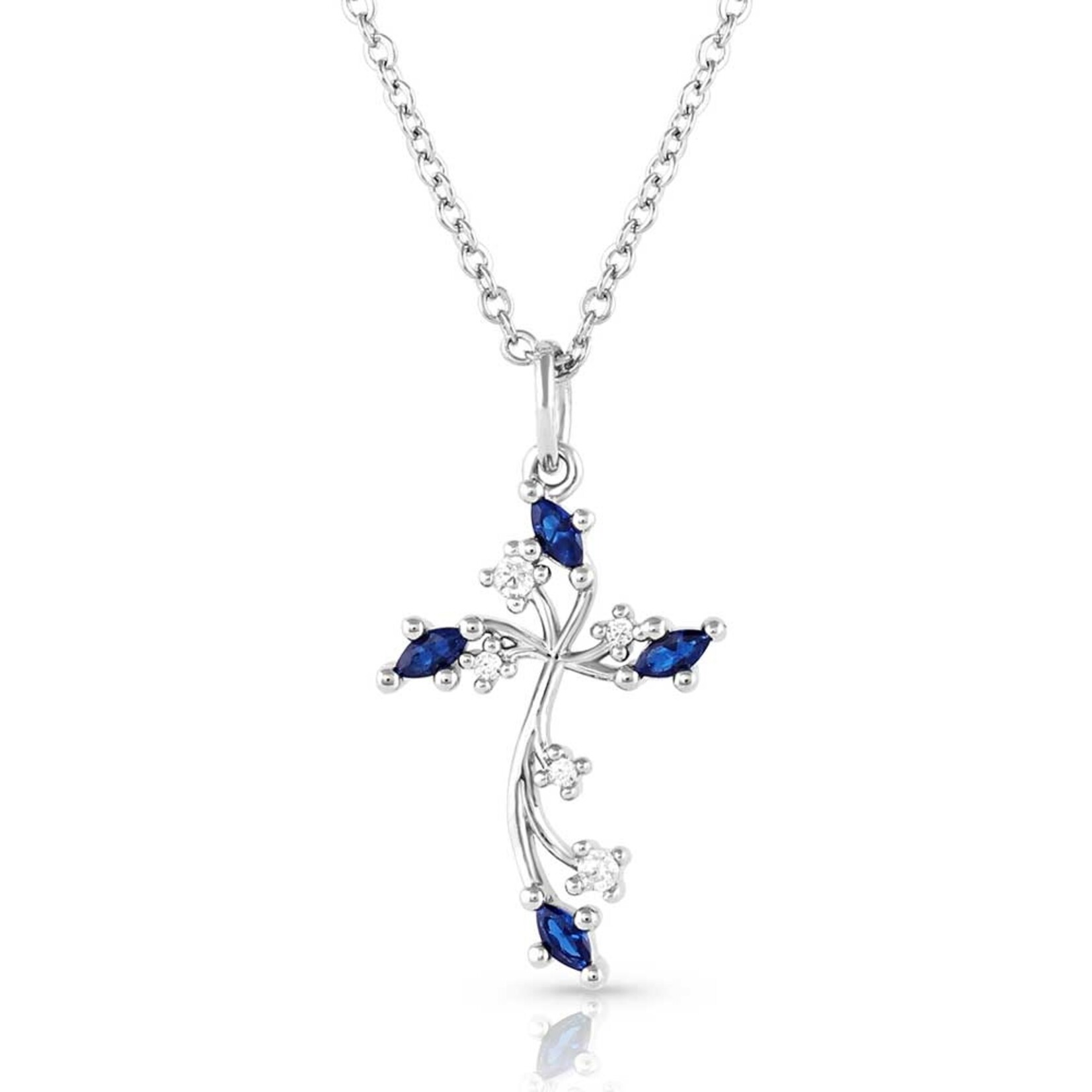 Montana Silversmiths Montana Silversmith NC5522 Montana Blue Crystal Cross Necklace