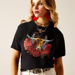 Ariat Ariat 10048670 Women's Steer Rodeo Quincy T- Shirt Black