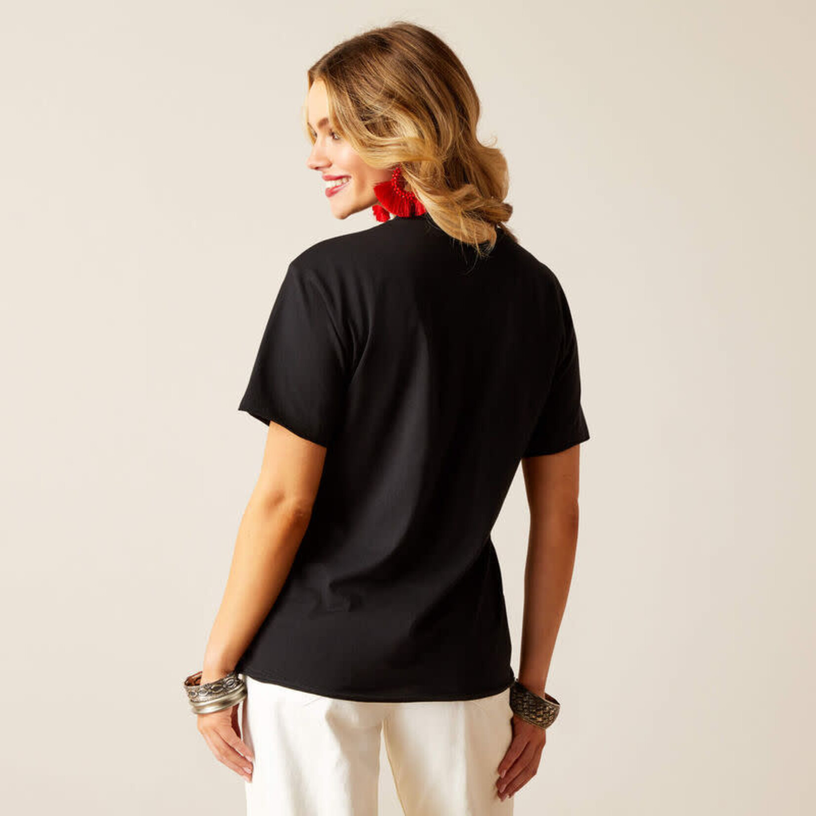 Ariat Ariat 10048670 Women's Steer Rodeo Quincy T- Shirt Black