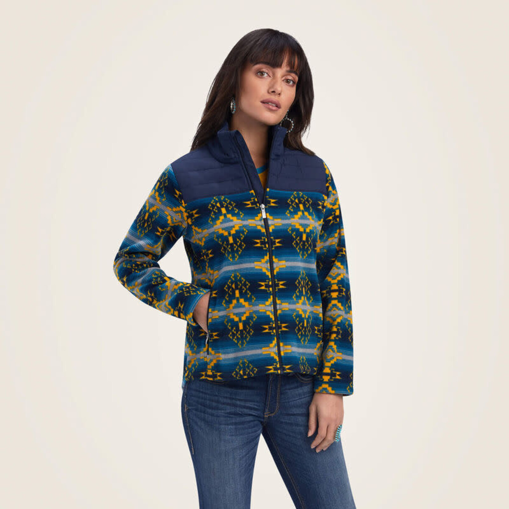 Ariat Ariat 10041818 Women's Prescott Fleece Jacket Navy Sonoran Print