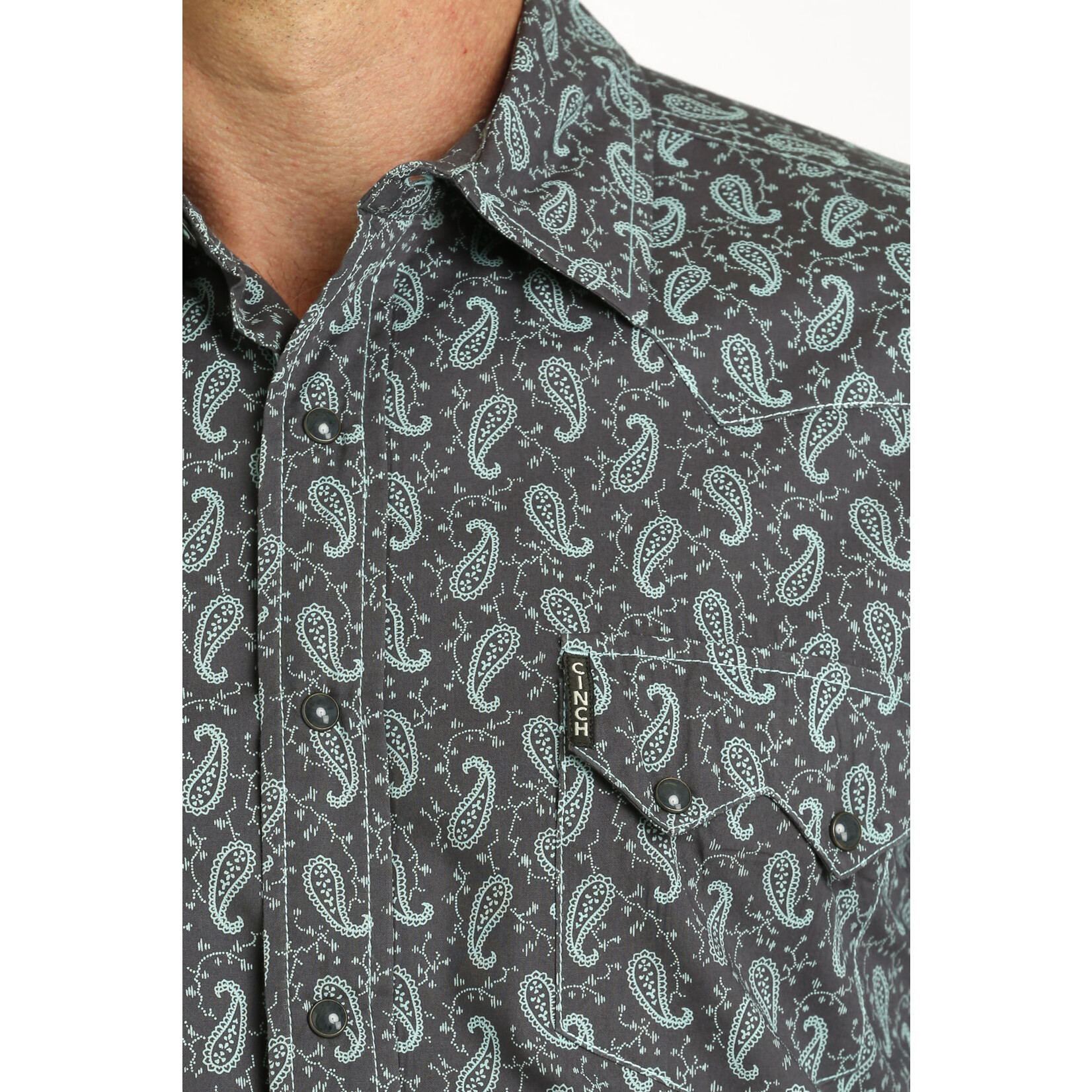 Cinch Cinch MTW1301074 Men's Long Sleeve Modern Fit Print Charcoal