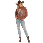 Rock & Roll Rock & Roll BW91T04531 Howdy Oversized Sweatshirt Chocolate