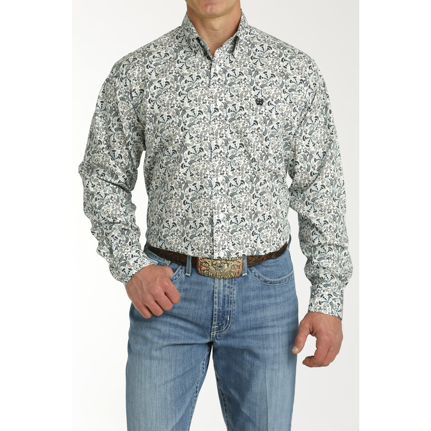 Cinch Cinch MTW1105786 Men's Long Sleeve Print White