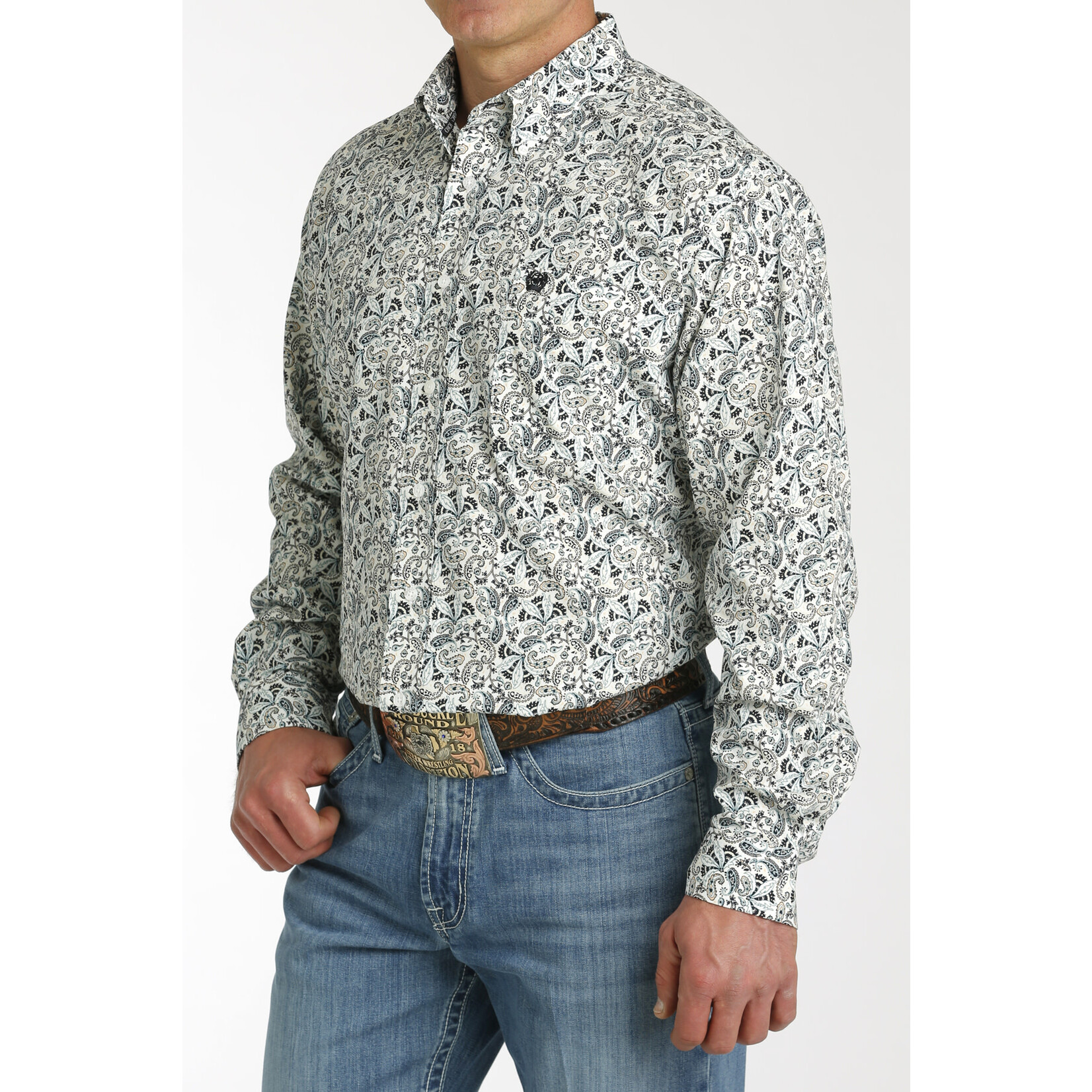 Cinch Cinch MTW1105786 Men's Long Sleeve Print White