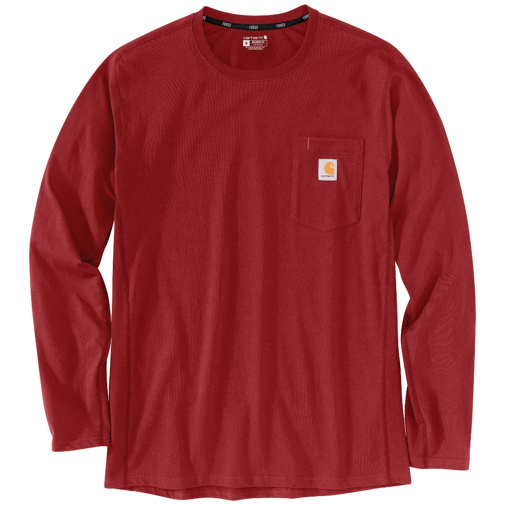 Carhartt Carhartt 106656-R99 M Force RlxdFit MW LS Pkt Tshrt Crabapple