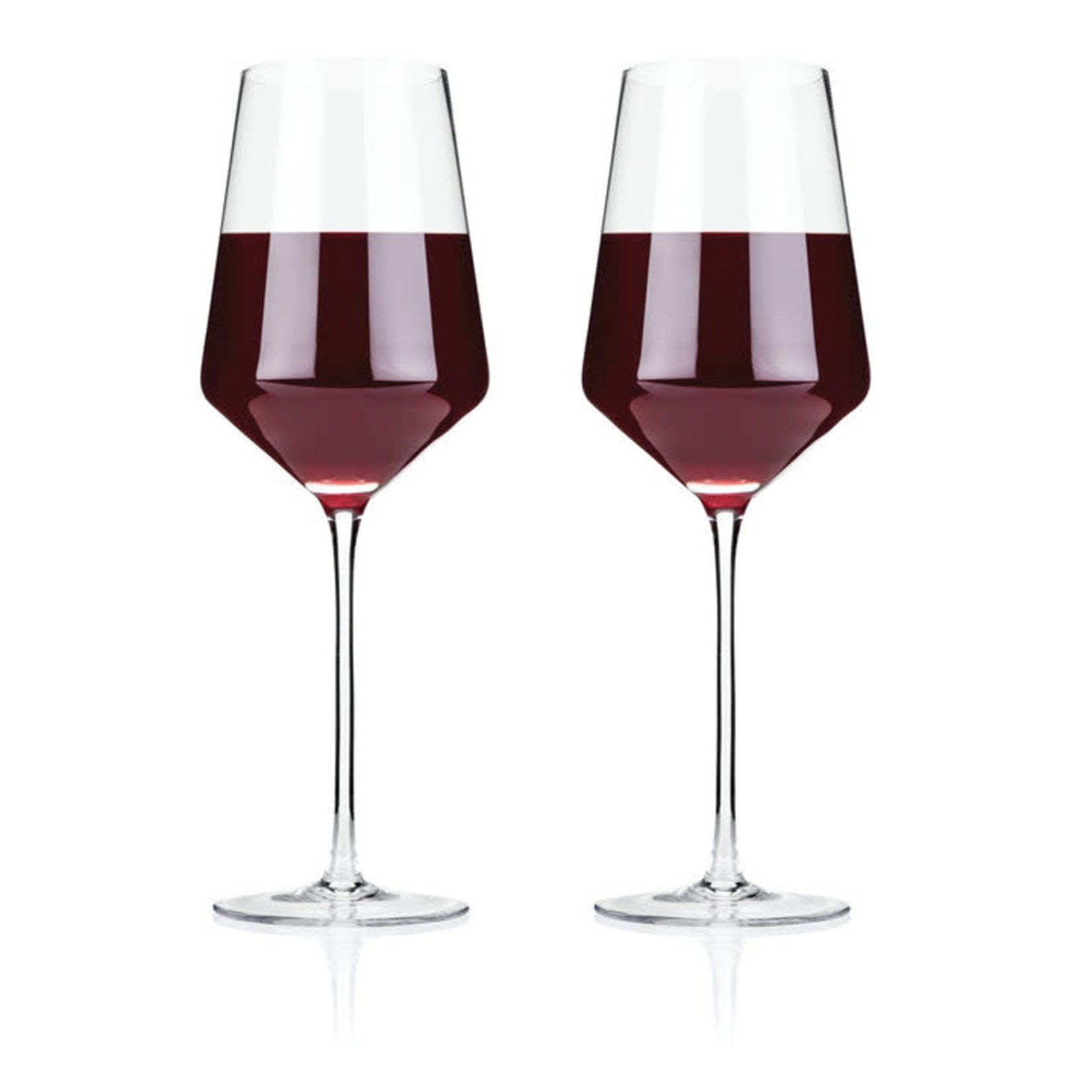 Angled Crystal Bordeaux Glasses - Set of 2
