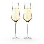 Angled Crystal Champagne Flutes - Set of 2
