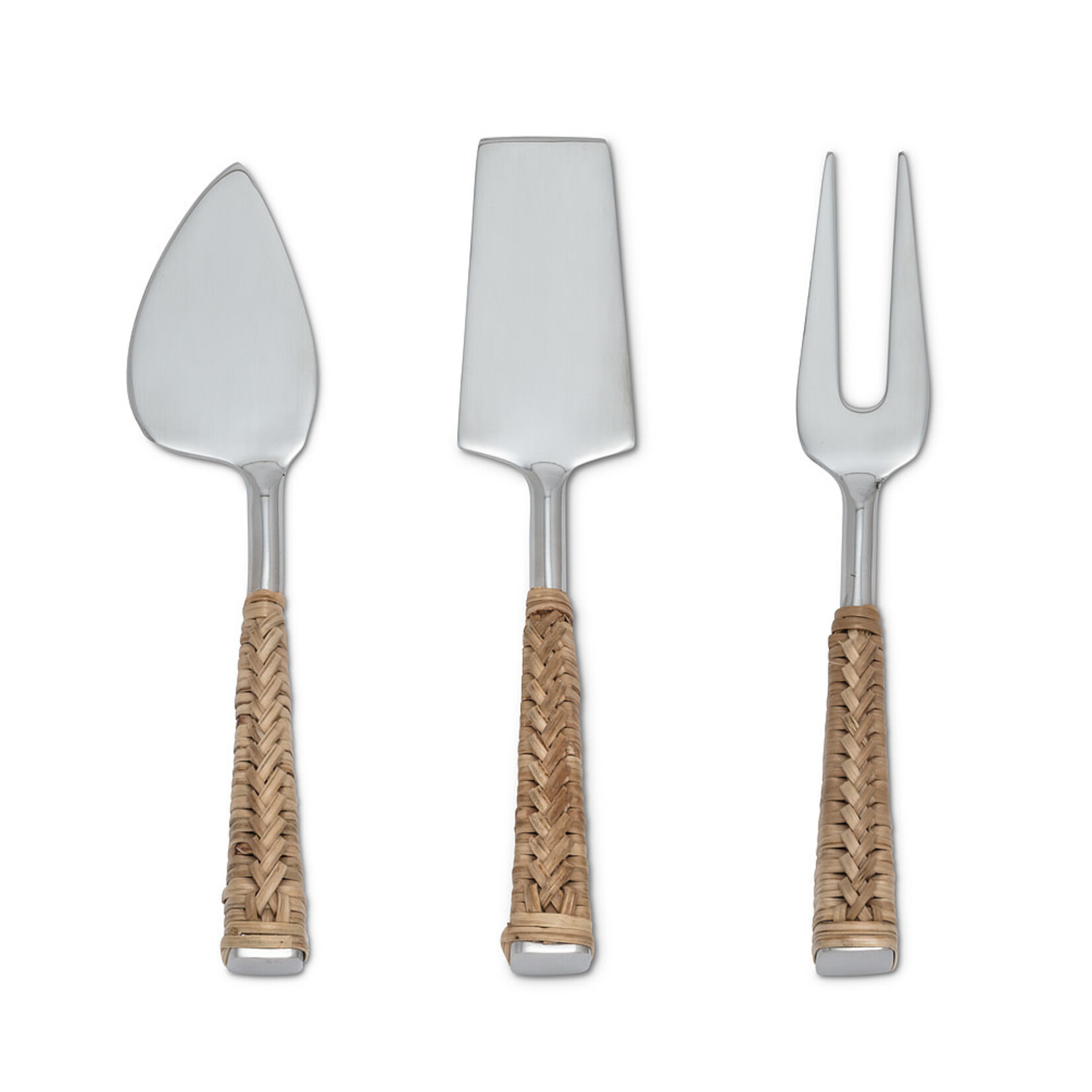 Rattan Handle Cheese Knives - Set of three