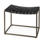 Clarissa Black Leather Woven Seat