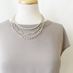 Worn Silver Necklace Multi Maxi Link Chain