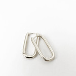Shiny Silver Oval Hoops