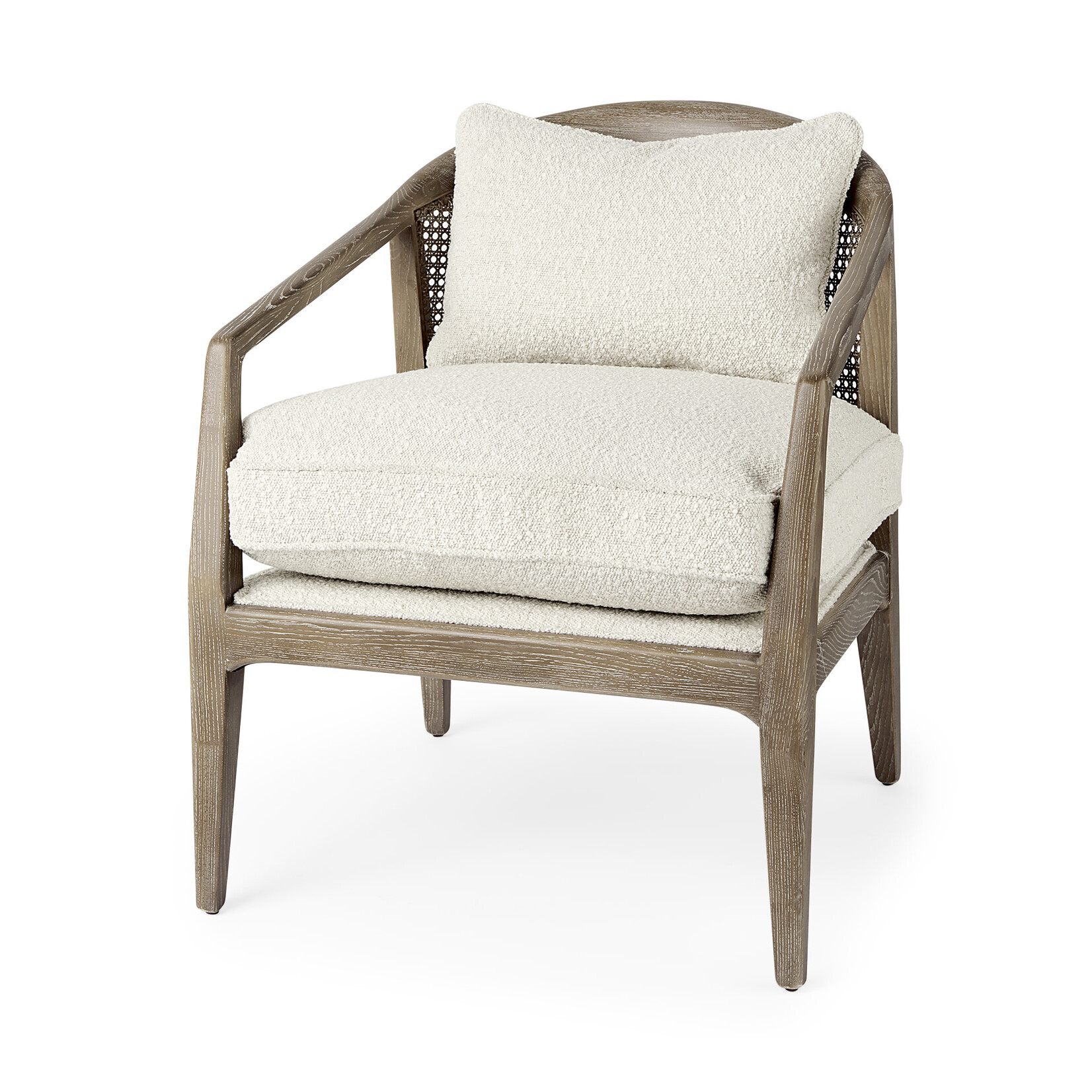 Landon - Light Brown Wood with Cream Fabric Seat