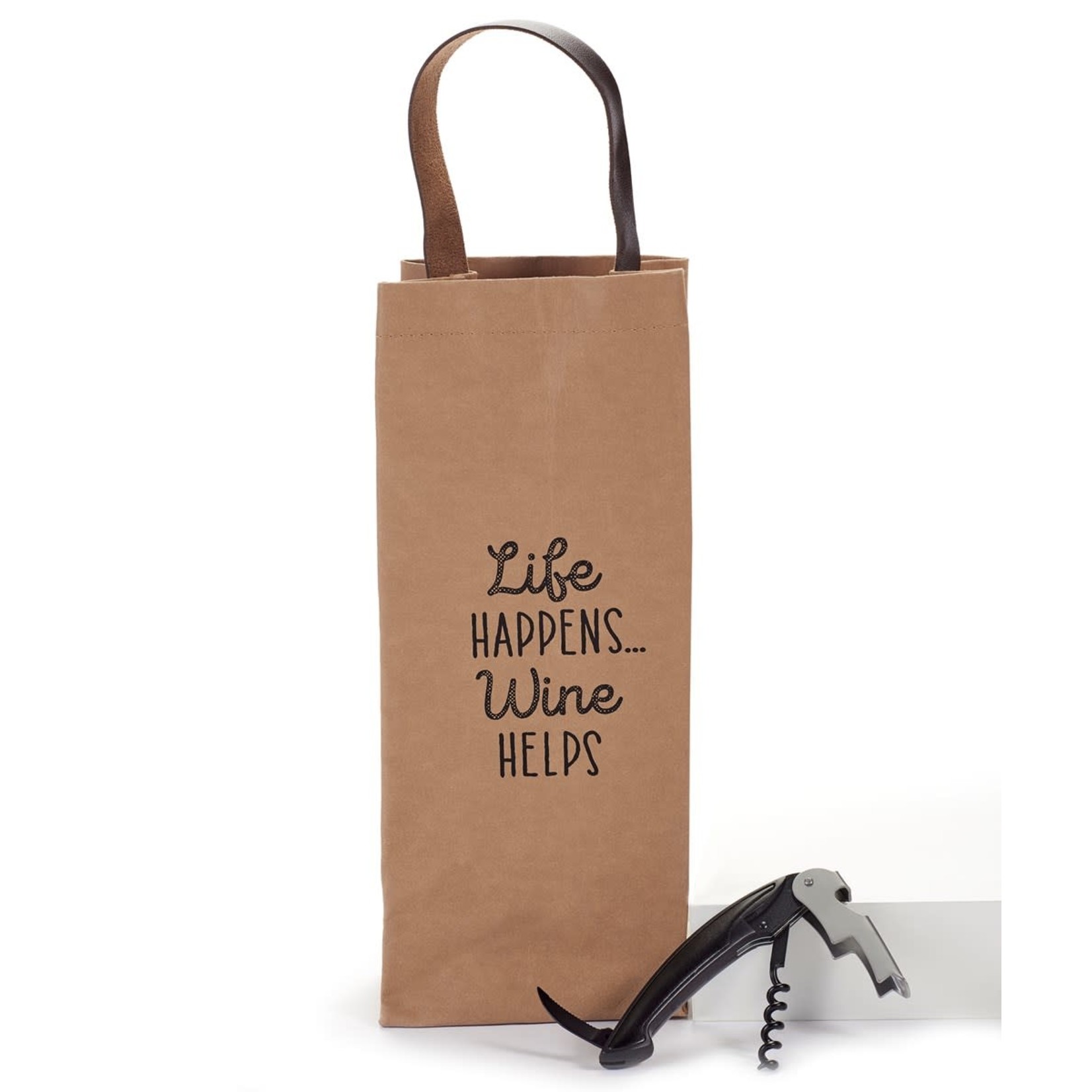 Washable Paper Wine Bag & Bottle Opener Gift Set