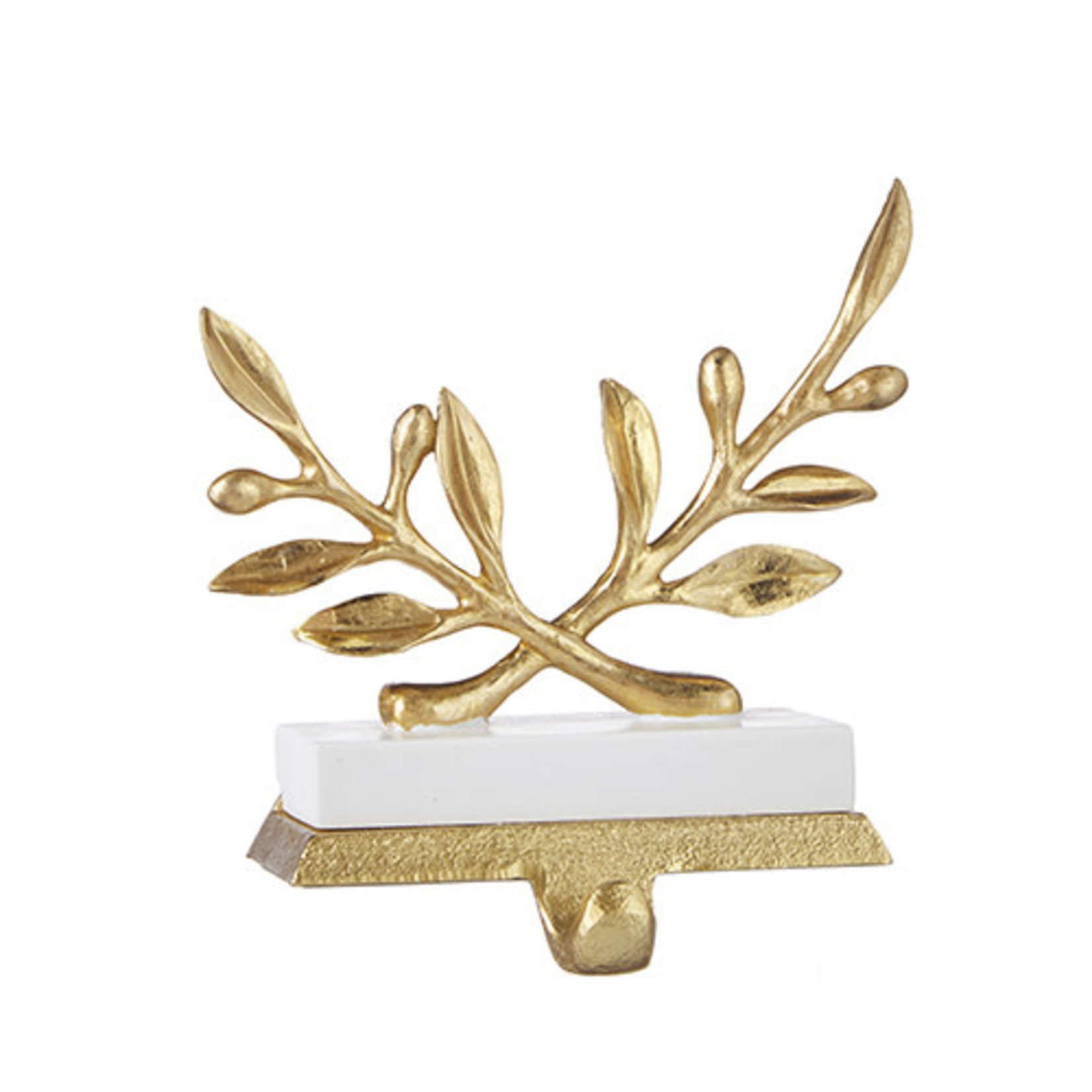 Gold Laurel Leaf Stocking Holder