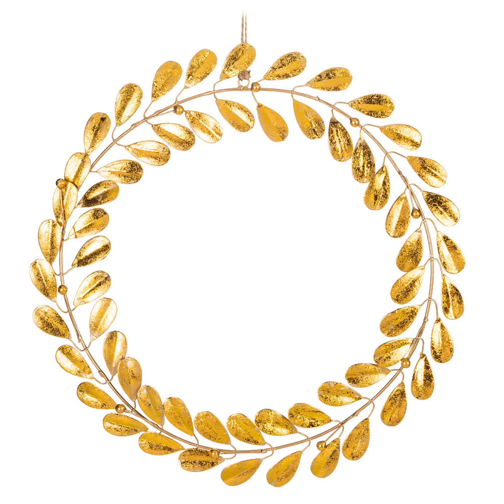 Hanging Metal Wreath-Gold 14"D