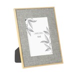 Linen Lined Gold Trim 4x6 Glass Photo Frame