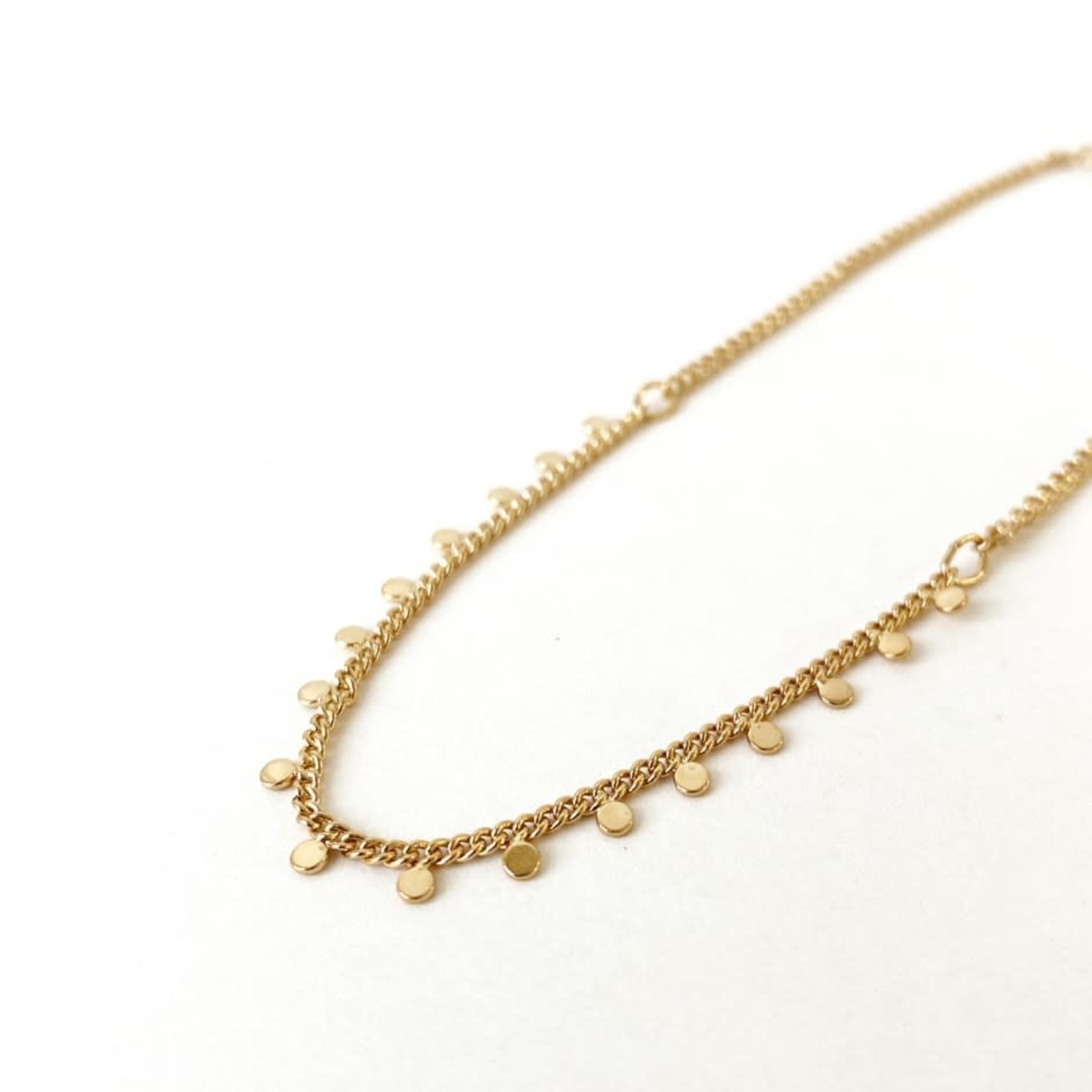GOLD CHAIN & MINI METAL FLAT BEADS ANKLET