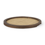 Silas Cane and Wood Round Tray