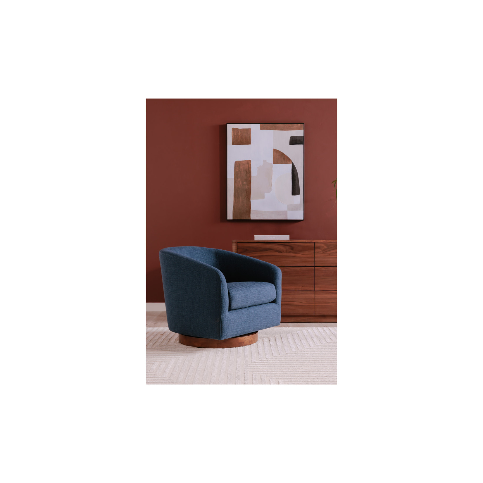 Oscy Swivel Chair - Dark Atlantic Blue