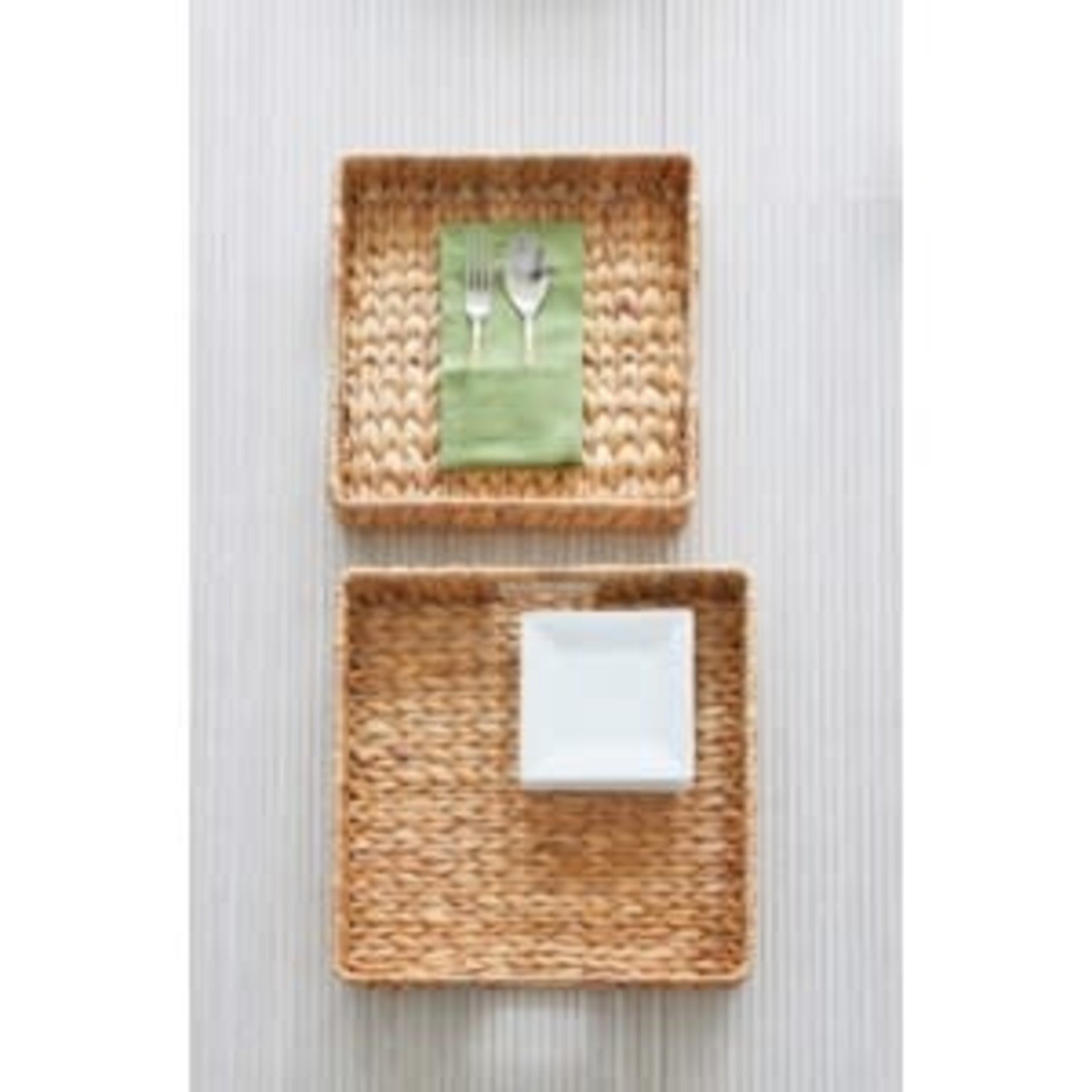 Large Square Palma Woven Tray - Natural - One