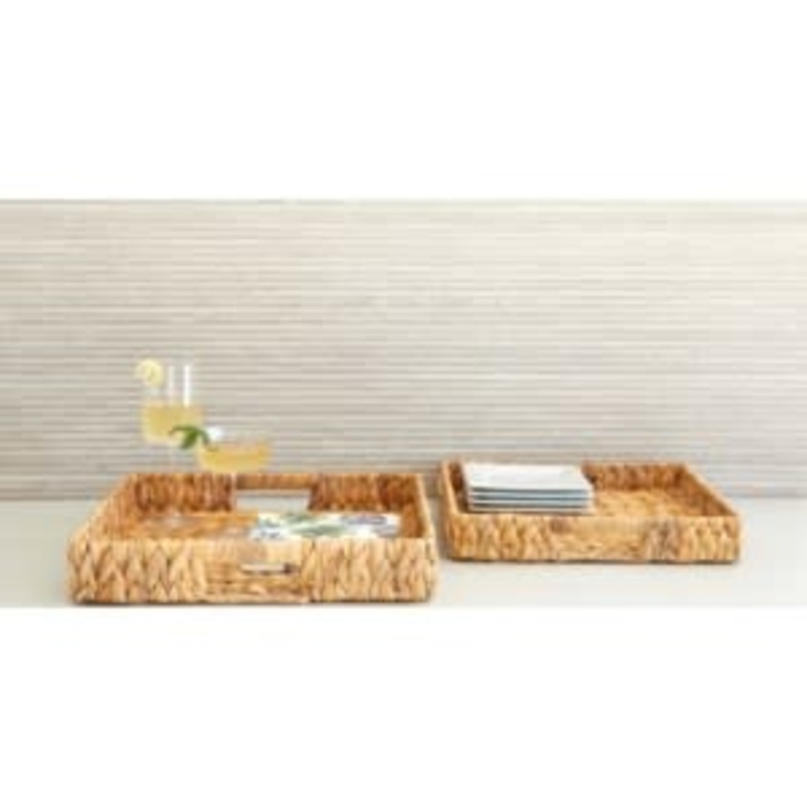 Large Square Palma Woven Tray - Natural - One