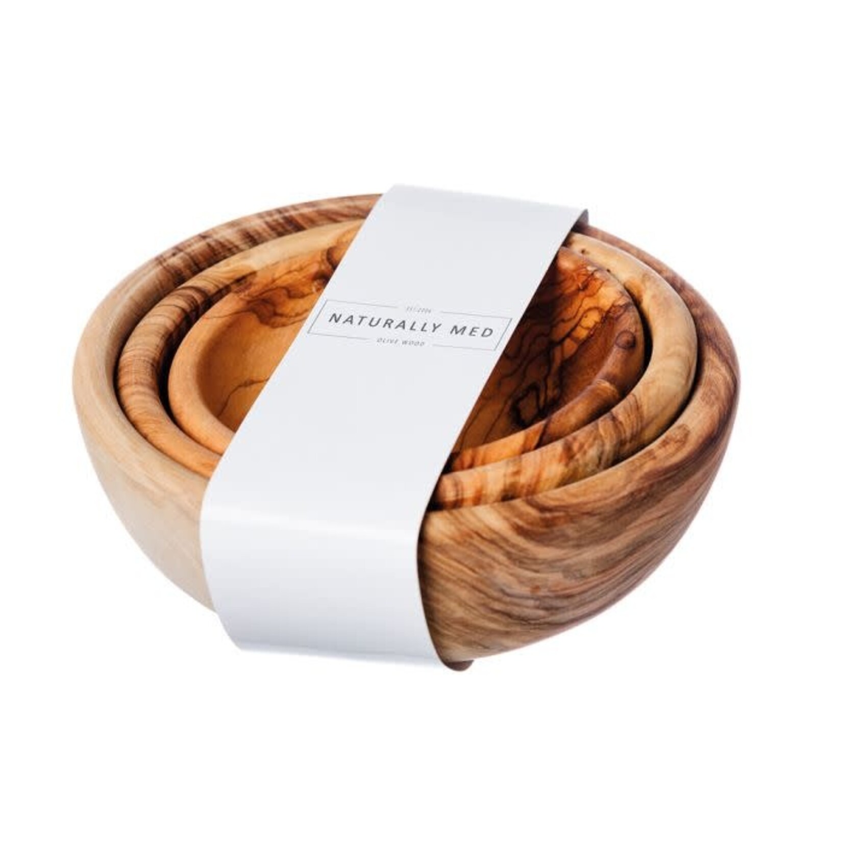 Olive Wood - Set of 3 Round Stacking Bowls Small