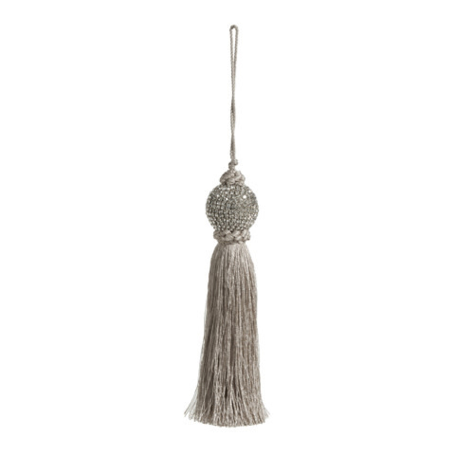 Silver Tassel Ornament 8"