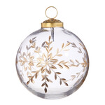 Gold Etched Snowflake Ball Ornament 4"